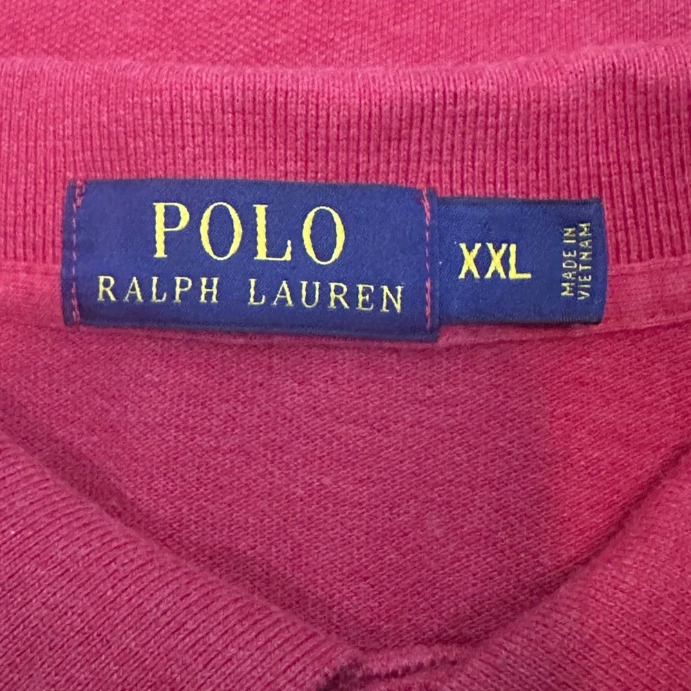 Polo Ralph Lauren Polo Shirt Men's XXL Red Excellent Long Sleeve Pique Pony Logo
